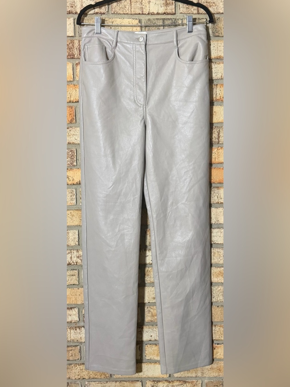 Wilfred faux leather tan pants 10